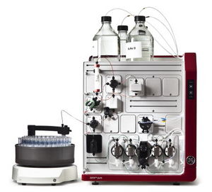 liquid chromatography system / for protein purification / UV / modular