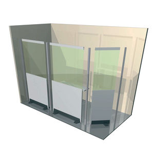 X-ray radiation shielding screen / floor-mounted / with window