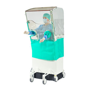 X-ray radiation shielding screen / mobile / with window / with glove opening