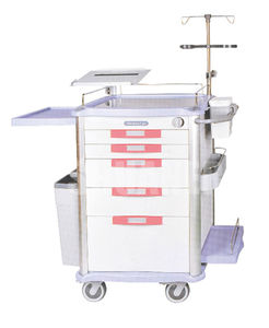emergency trolley / transport / with drawer / with tray