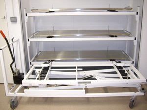 loading trolley / mortuary / storage / for caskets