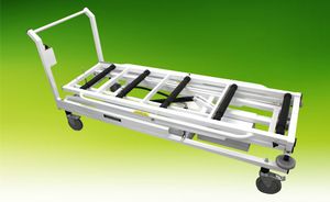 mortuary trolley / loading / for caskets / height-adjustable
