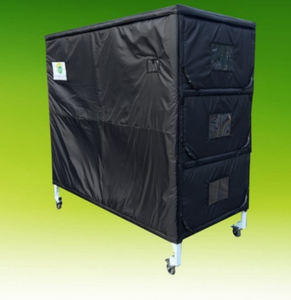 coffin storage rack / for body trays / on casters