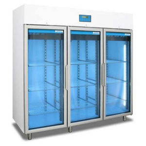 blood bank refrigerator / cabinet / with automatic defrost / stainless steel