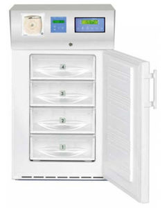 blood plasma freezer / upright / with manual defrost / 1-door