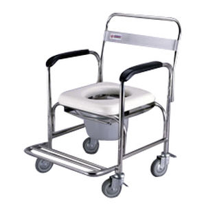 shower chair / with armrests / with bucket / on casters