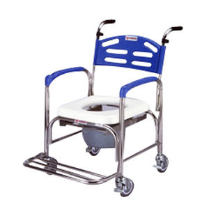 shower chair / with armrests / with bucket / on casters