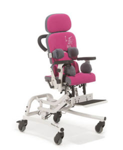 chair on casters / with armrests / hydraulic / electric