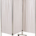 on casters medical bed side screen / 3 folds - H-63