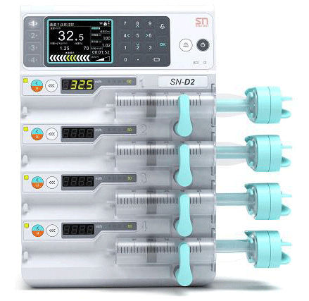 4チャンネルシリンジポンプ SN D series Sino Medical Device Technology ワイヤレス