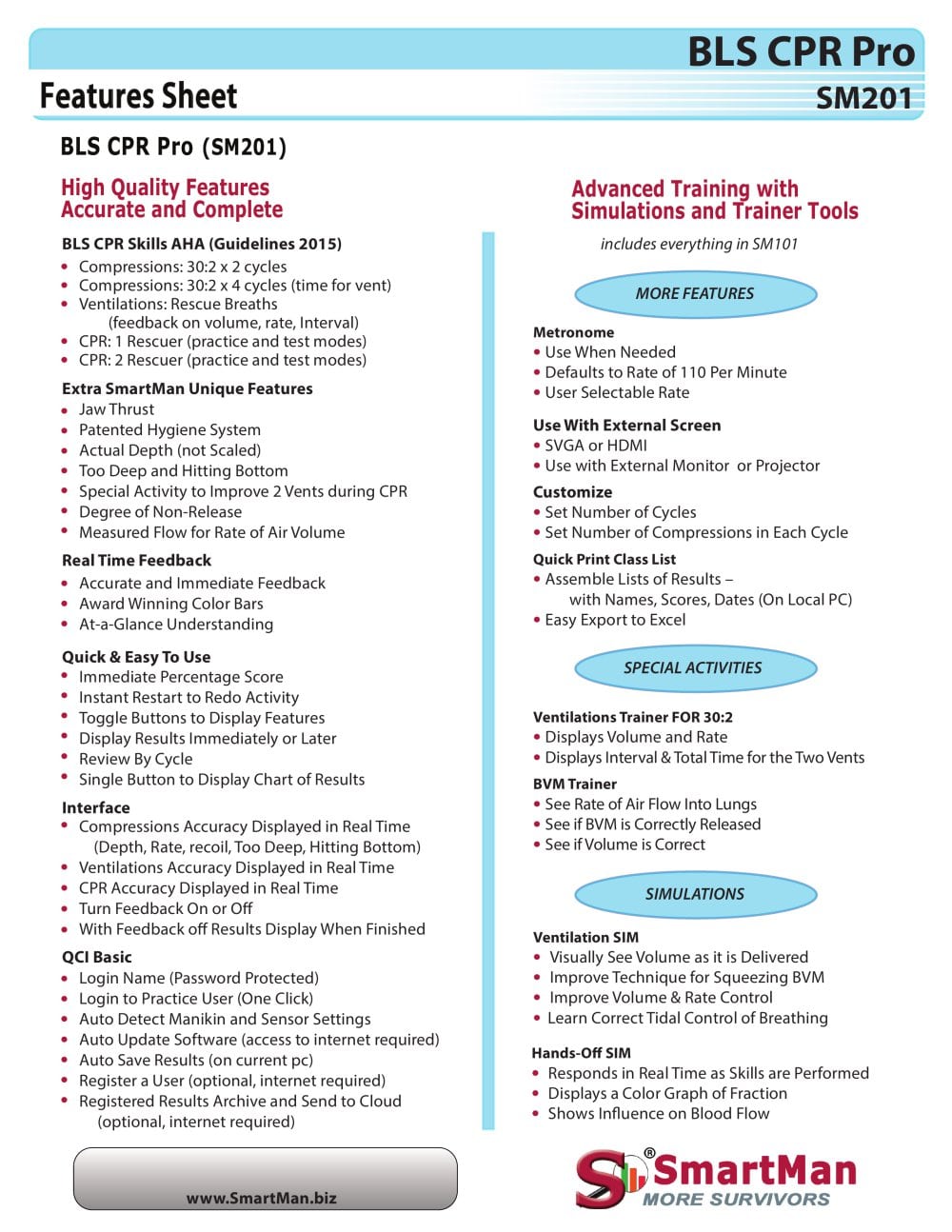 bls pro cpr features sheet smartman pdf catalogue technical cpr sheet