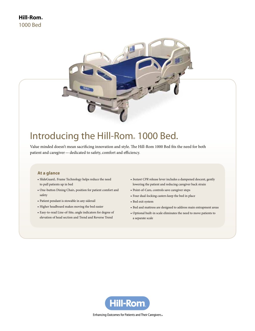 Hill-Rom-1000-Medical-Surgical-Bed-brochure - 1 / 4 Pages