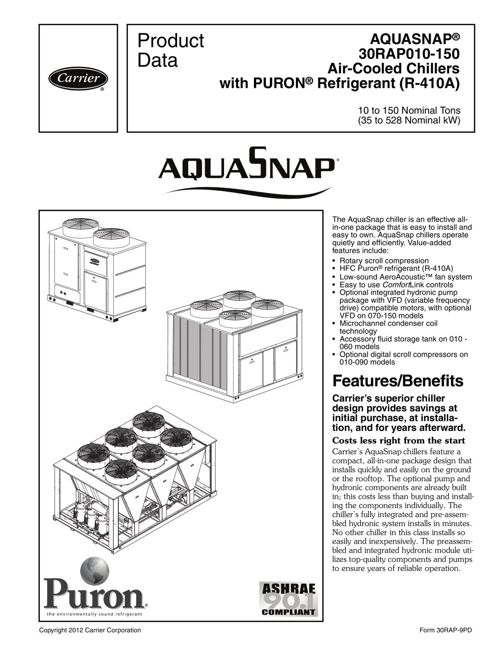 carrier aquasnap 30rap service manual