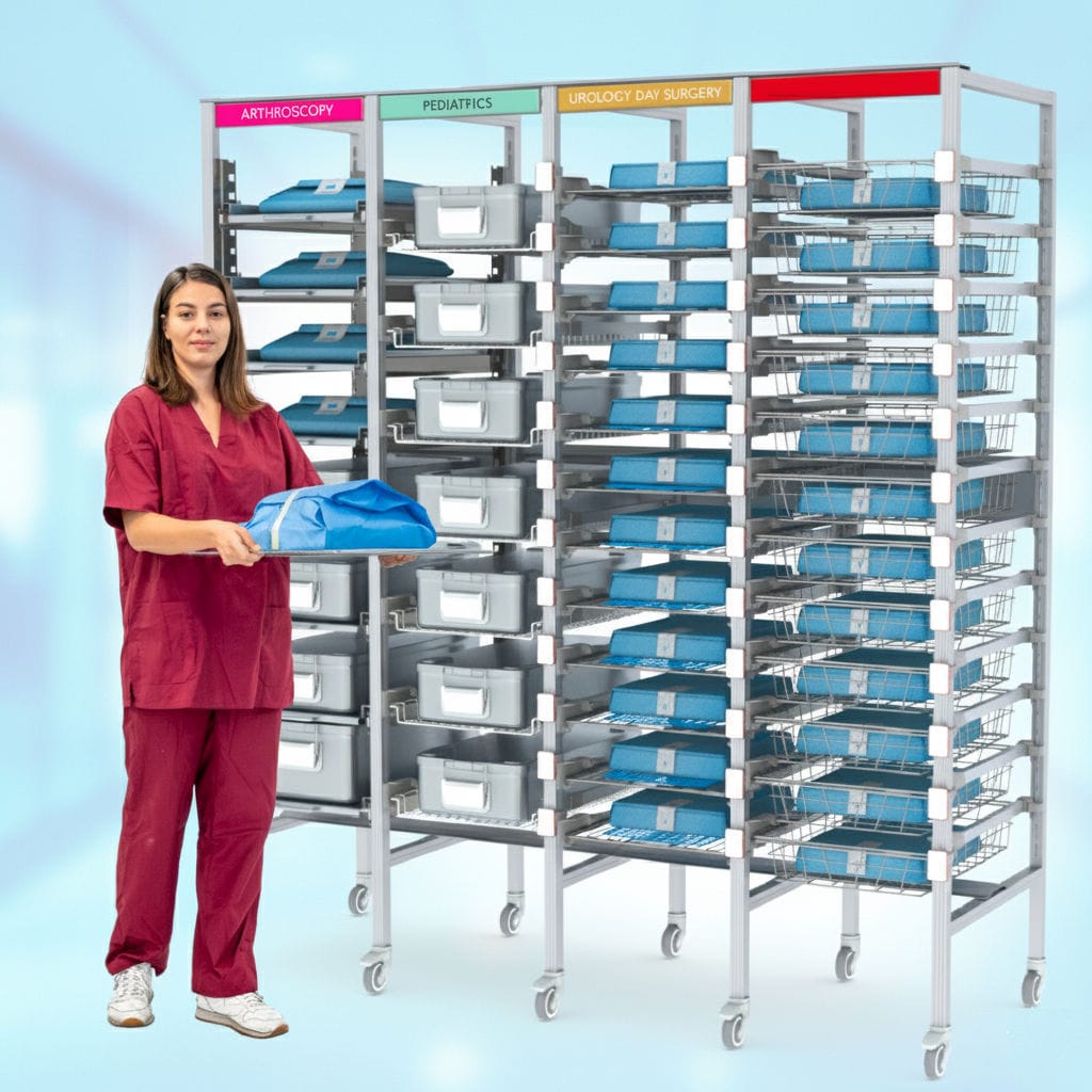Sterilization storage rack - Hygieia Narrow SPD - Pegasus Medical ...