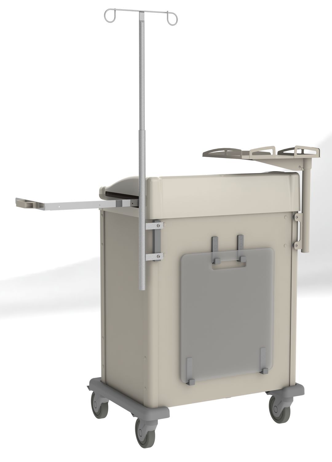 Emergency trolley / with defibrillator shelf / with IV pole / with