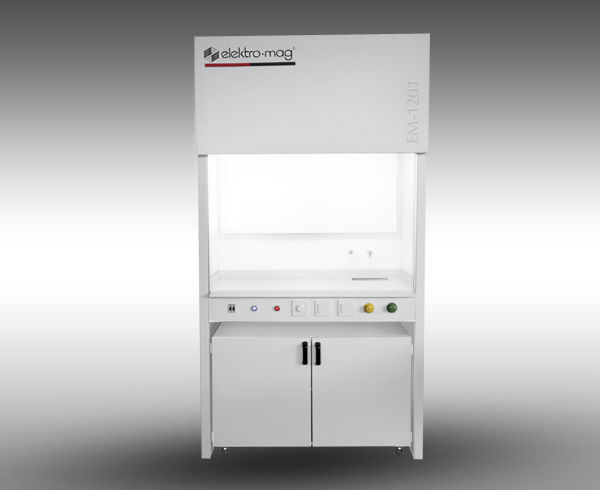 Laboratory fume hood / floor-standing / stainless steel - EM 1201 ...