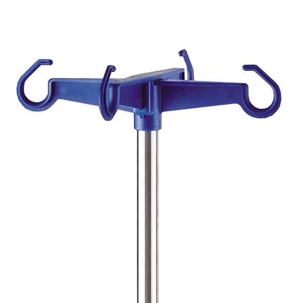 Railmounted IV pole RehaBed 4hook / for beds