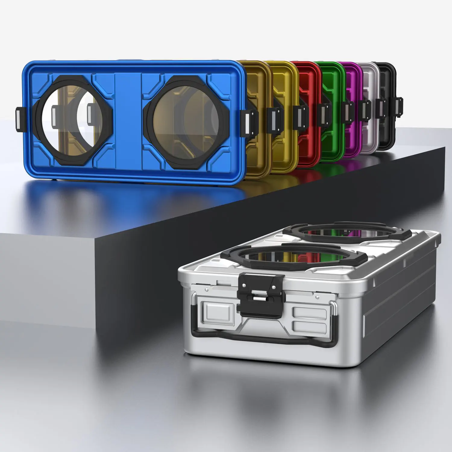 Instrument Sterilization Container Window 1 1 Aygun Surgical Instruments With Filter Aluminum Anodized Aluminum