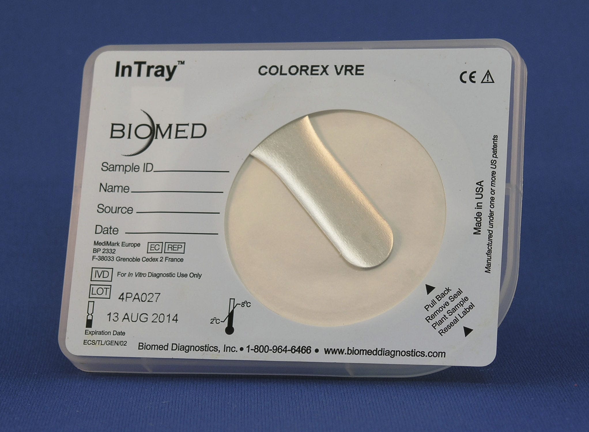 Medium reagent InTray™ Colorex™ VRE Biomed Diagnostics, Inc. for