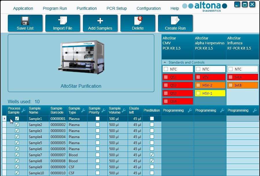 Lab automation software AltoStar® altona Diagnostics GmbH import