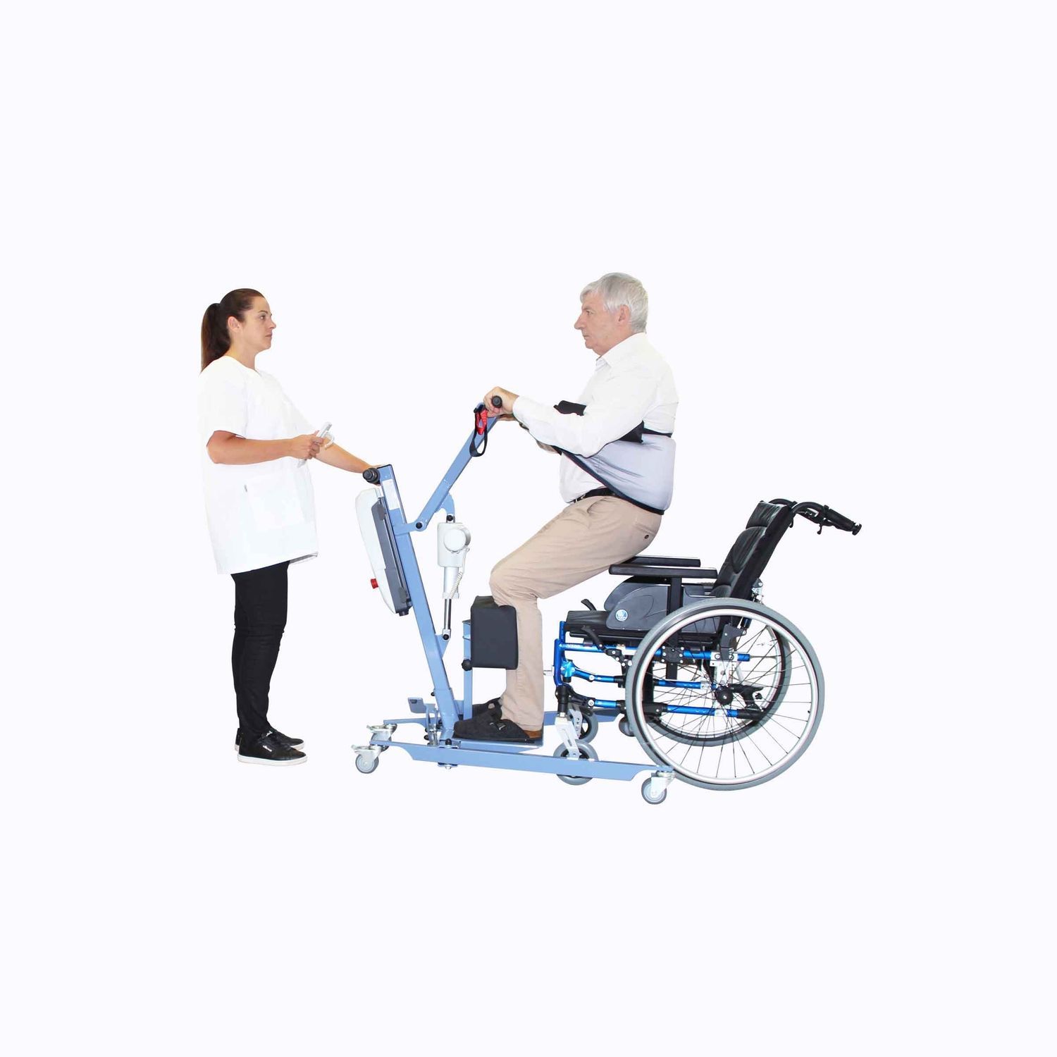 Electric stander - BLUE WAYUP OL - Nausicaa Medical - on casters / with ...