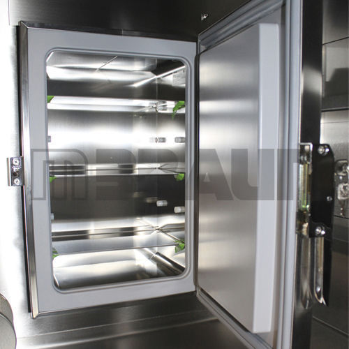 Laboratory glove box / floorstanding / vacuum / stainless steel