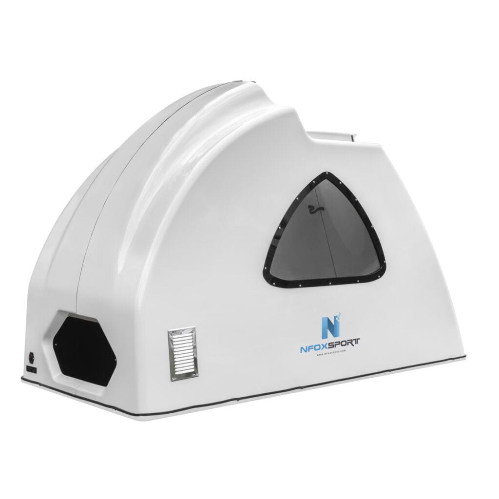 Treadmill with weight support air chamber vacuCABIN nfoxSPORT