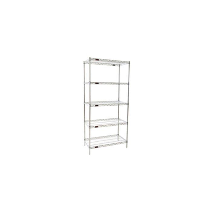 5shelf shelving unit S5862472S CLEATECH stainless steel / wire