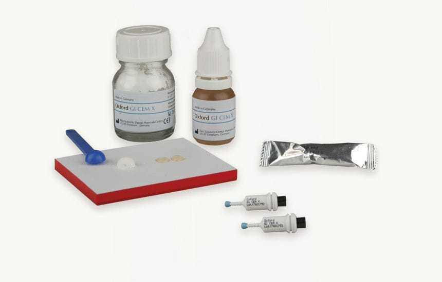 Dental restoration cement GI CEM X First Scientific Dental Materials GmbH glass ionomer