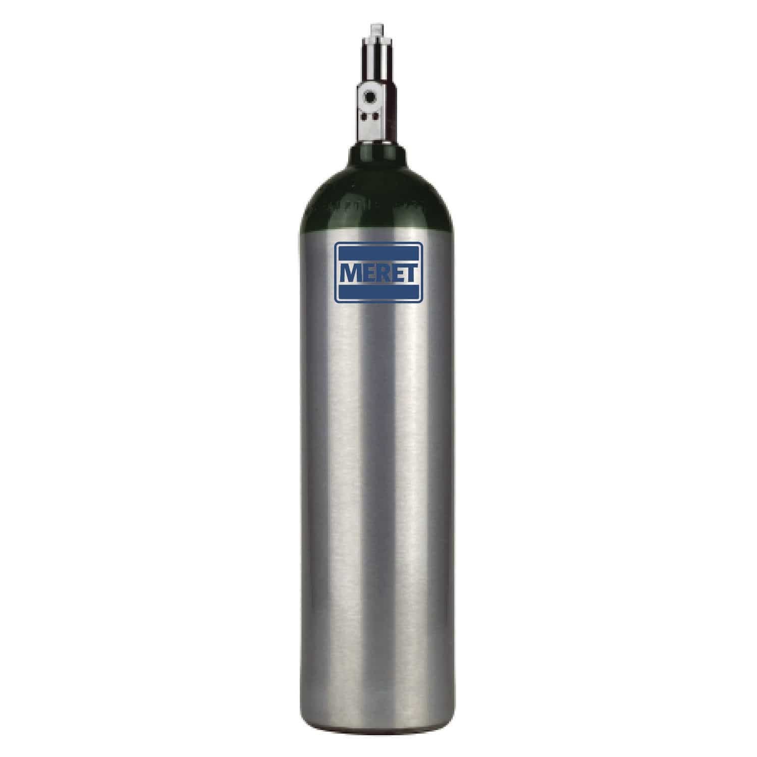 Oxygen medical gas cylinder MJD Meret O2 / aluminum / green