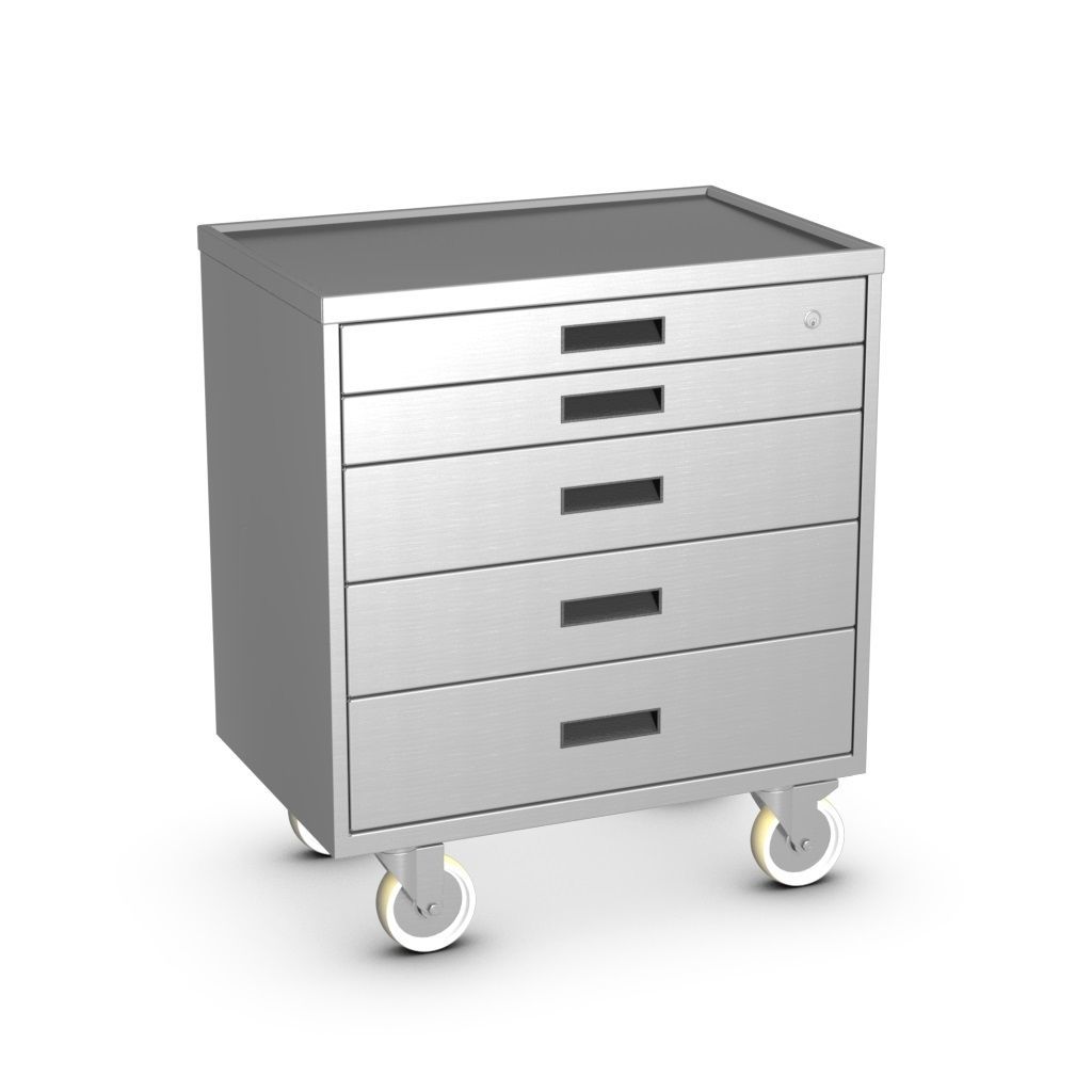 Multi Function Cart For Medical Devices 5 Drawer Stainless