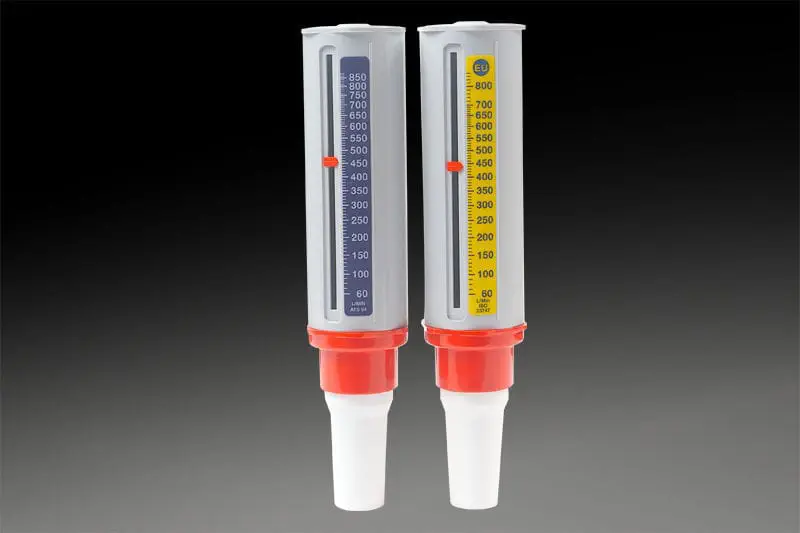 Produktbild von Clement Clarke Mini-Wright Standard Peak-Flow-Meter – Mit Mundstück, EU-Skala, Für Asthma-Management