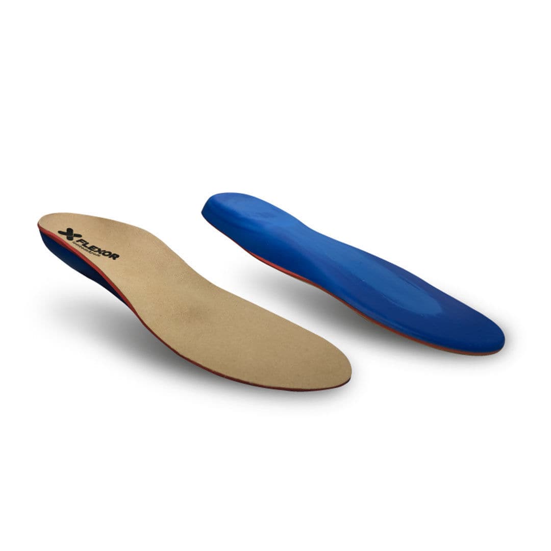 Orthopedic insole with heel pad Flexor with longitudinal arch pad