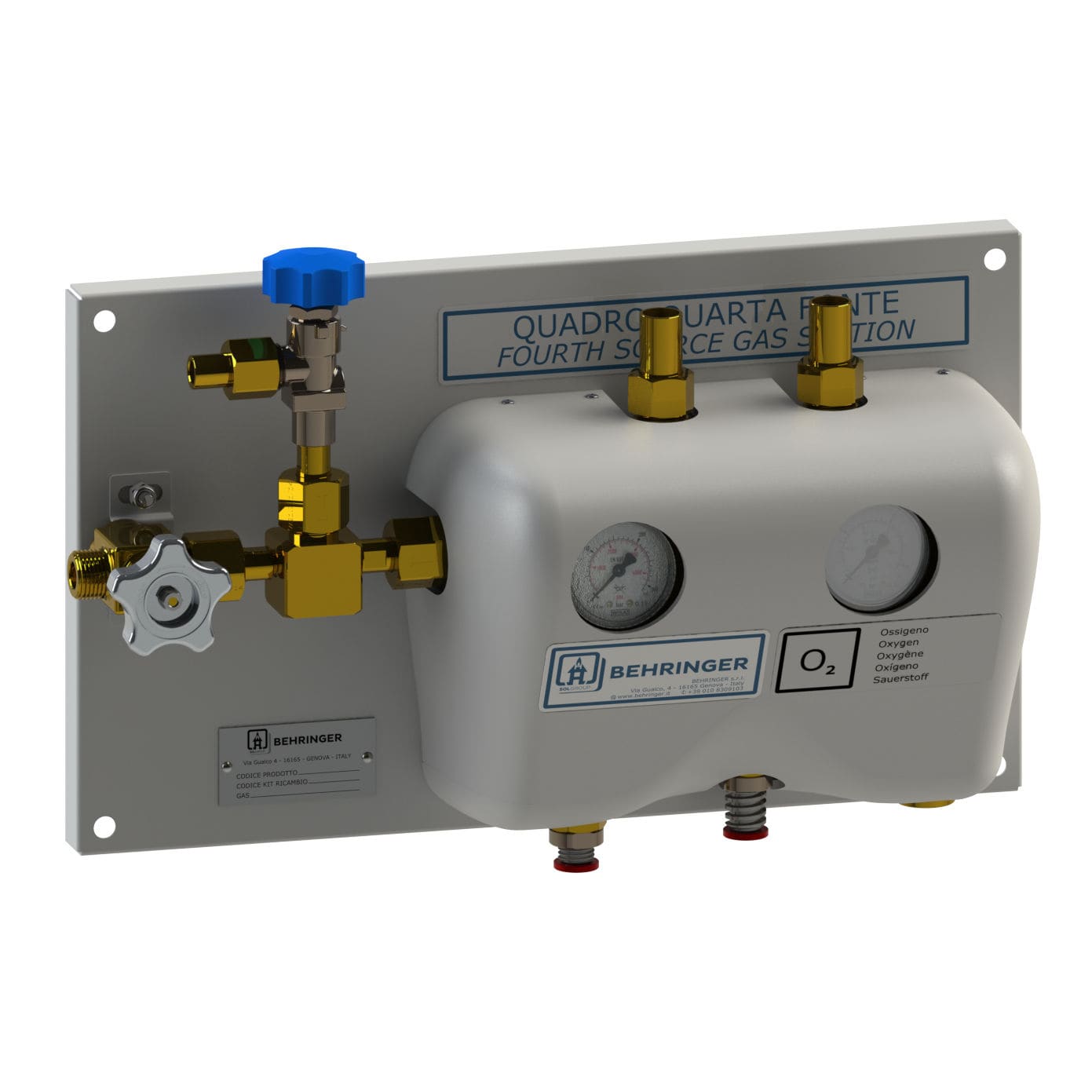 Wallmounted medical gas supply unit ECO/4 EVO BEHRINGER