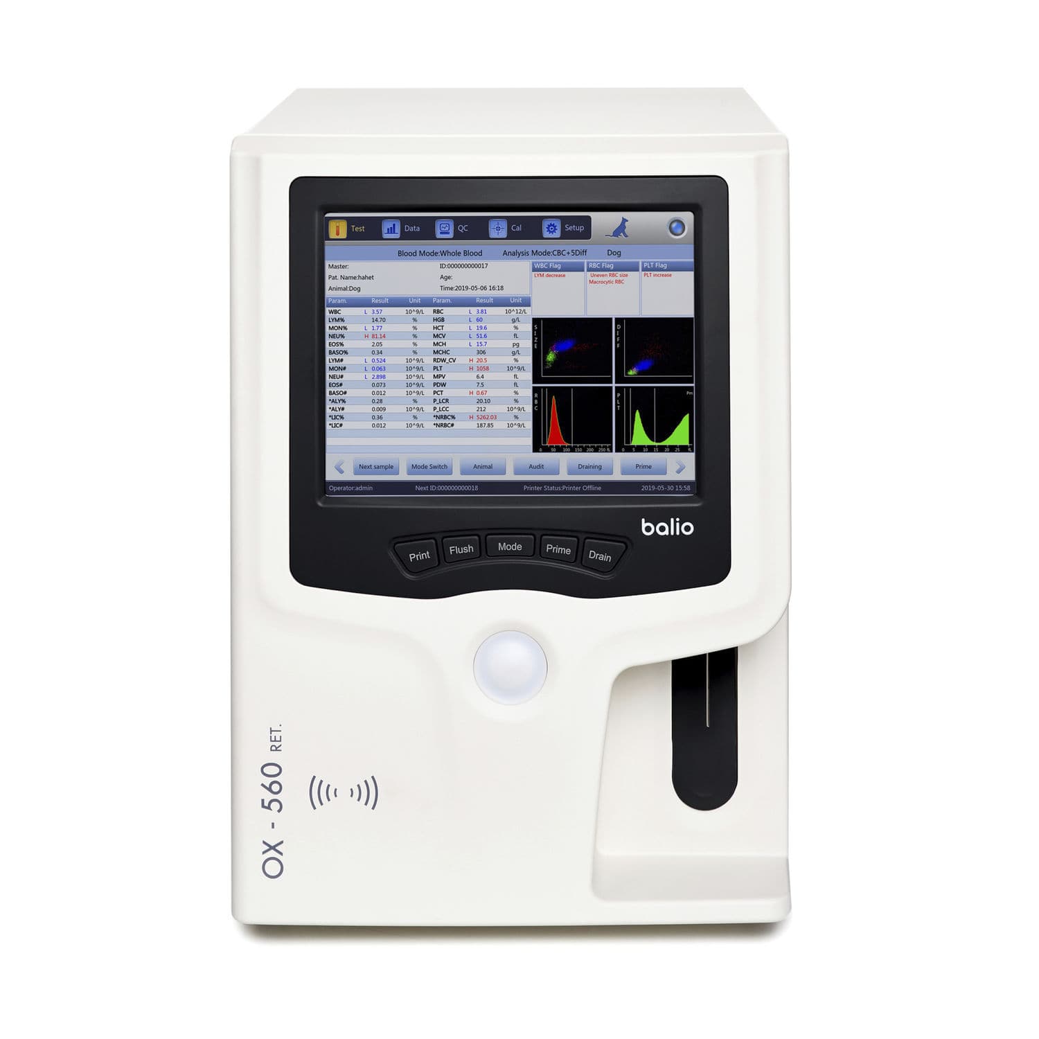 Hospital hematology analyzer OX560 RET Balio Diagnostics automatic / compact / benchtop