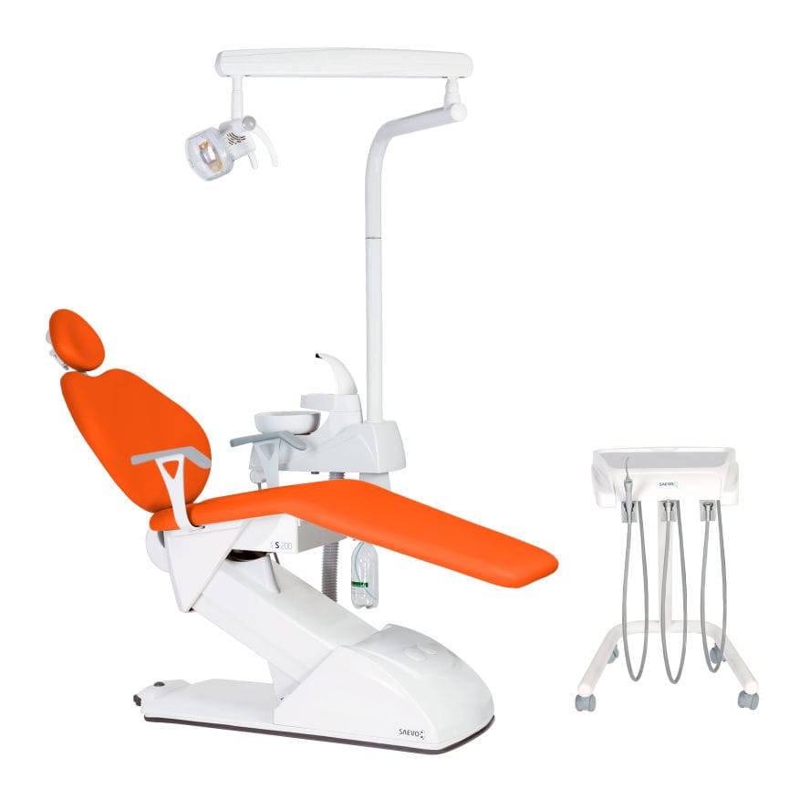 Dental unit with chair S 200 C SAEVO with adjustable headrest / with delivery system