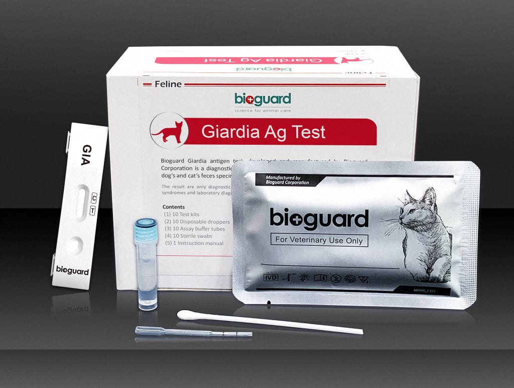 Rapid giardiasis test Bioguard corporation for felines / feces