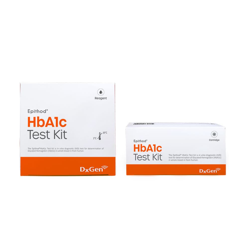Diabete test kit Epithod® DxGen Corp hemoglobin / HbA1c / whole blood