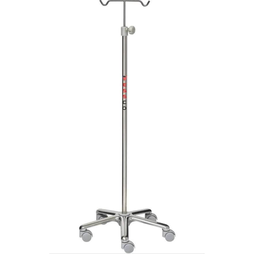 IV pole on casters 821 ESSCO 2hook / stainless steel