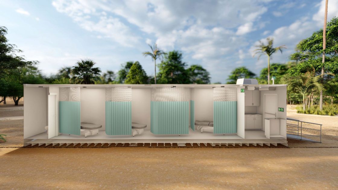 Medical isolation chamber Hermetic Mobility Africa containment / floorstanding / negative