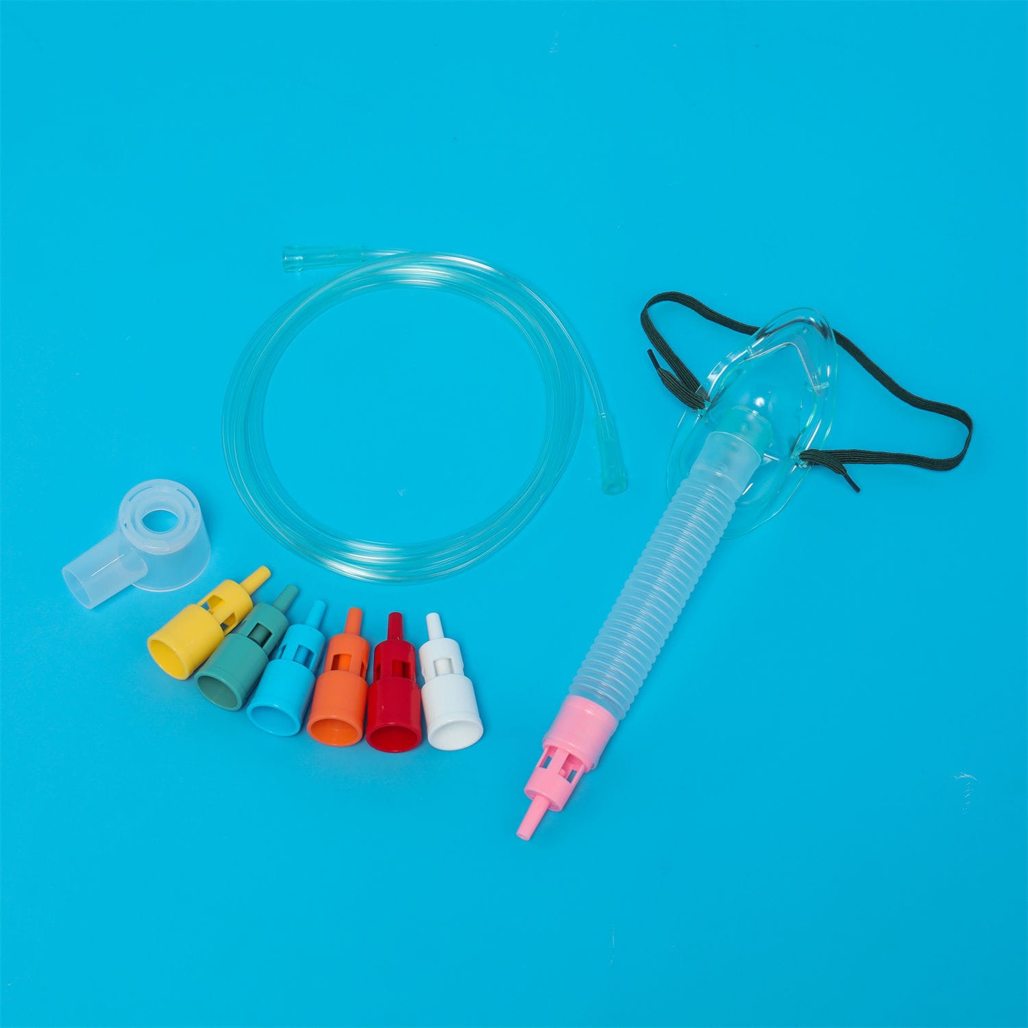 PVC oxygen mask - OM30 series - Haiyan Kangyuan Medical Instrument -  disposable / Venturi / adjustable, image size:1500x1500