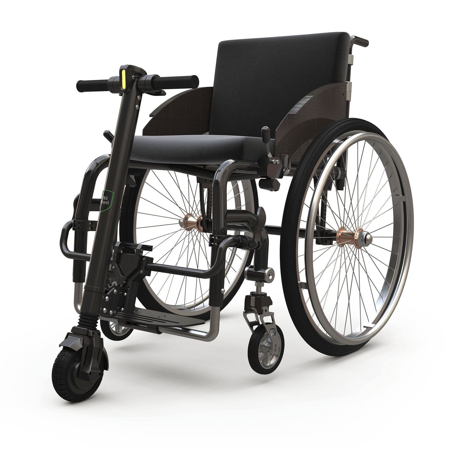 Electric wheelchair drive unit UNAwheel Mini UNAcare front