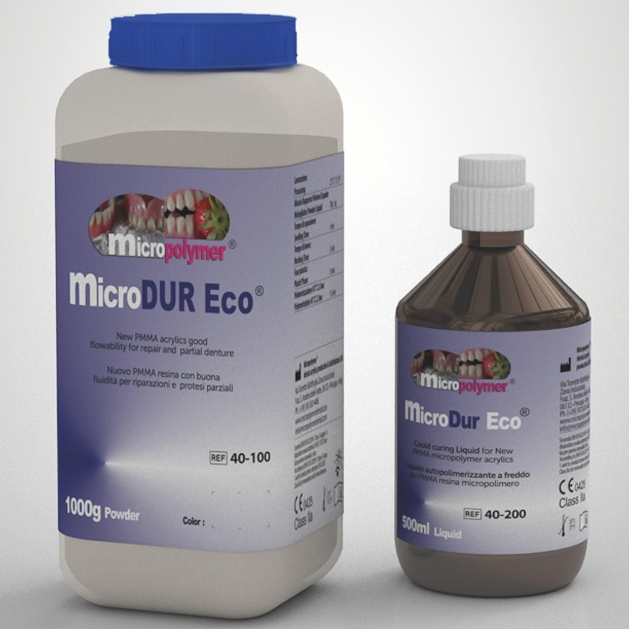 Acrylic dental material micro DUR Eco ® megadental italia resin