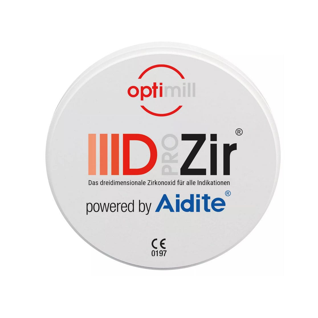 Ceramic dental material optimill IIID PRO Zir Dentona AG zirconia