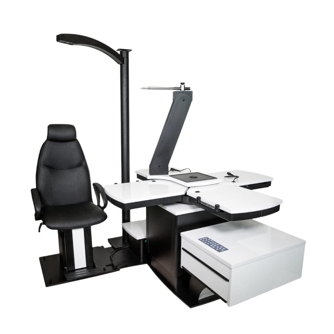 Optometry Workstation Ophthalmic workstation - Drone 4 - UAB Medinstrus - with chair / with ...