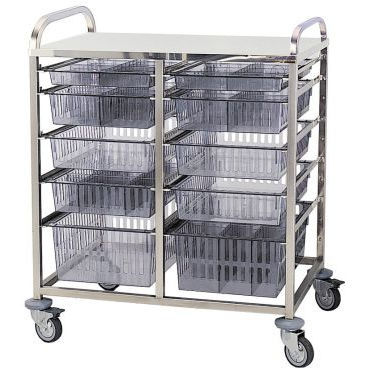 Medicine trolley - Agencinox - transport / stainless steel / with shelf