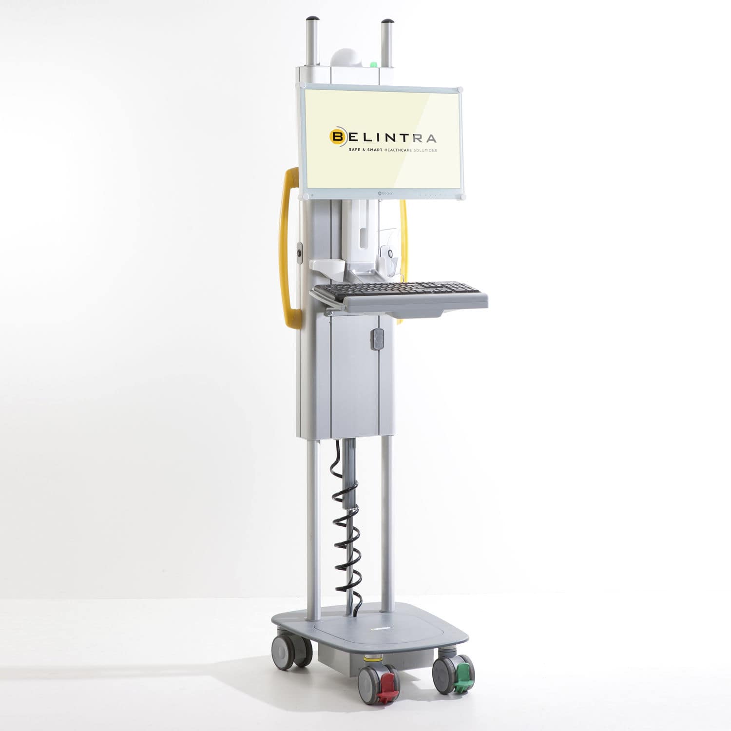 Height-adjustable computer cart - Roll-IT V22 - Belintra - battery-powered