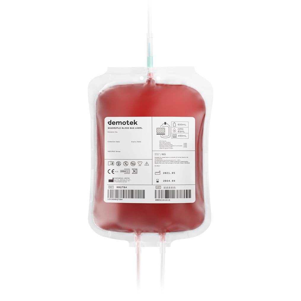 Quadruple blood bag BBQTB Demophorius Healthcare for platelets