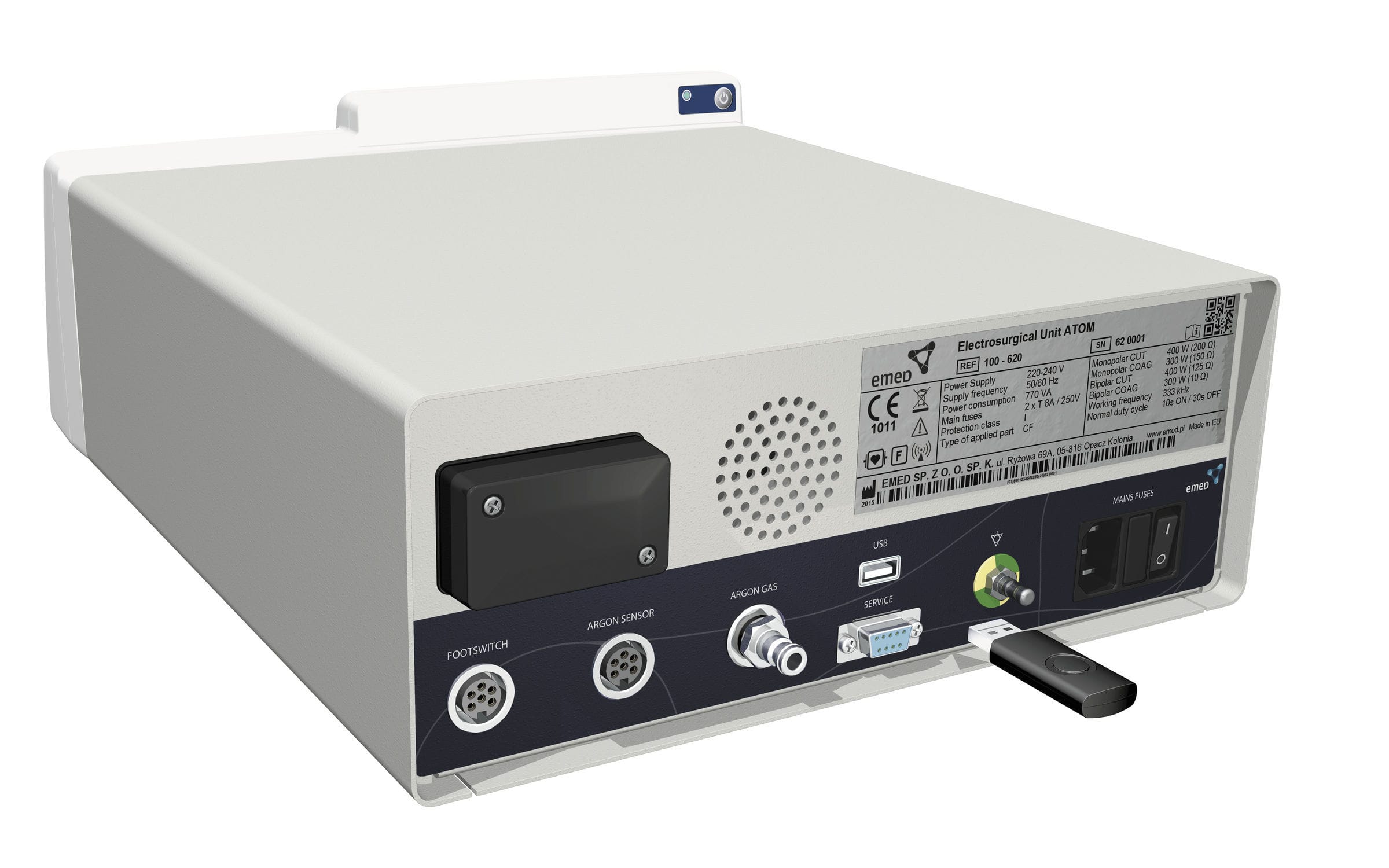 HF electrosurgical unit / vesselsealing / monopolar cutting