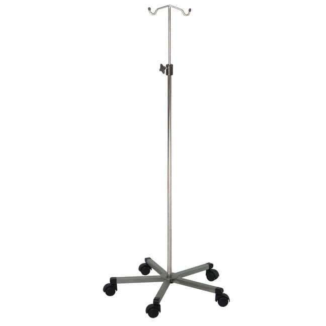 IV pole on casters H162 Hidemar 2hook / telescopic / stainless steel